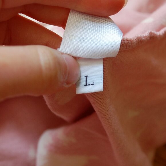 Peach Love Made in the USA Oversized Pink Tie Dye Crop Top Hippie - Picture 3 of 4